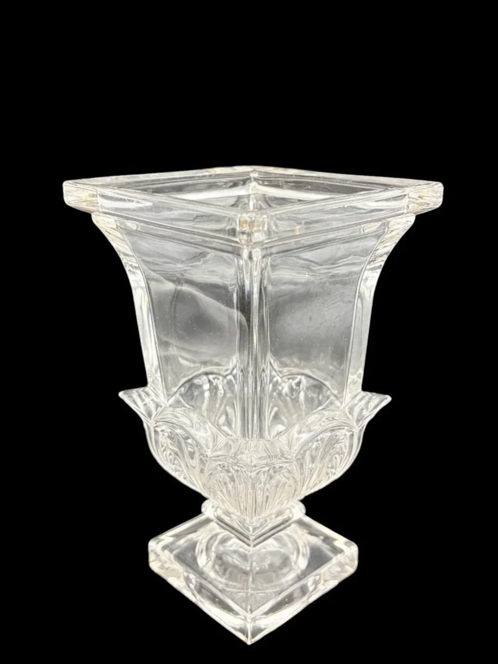 Vintage Shannon Crystal Ireland Art Deco Style Vase Clear Pedestal Vase 7